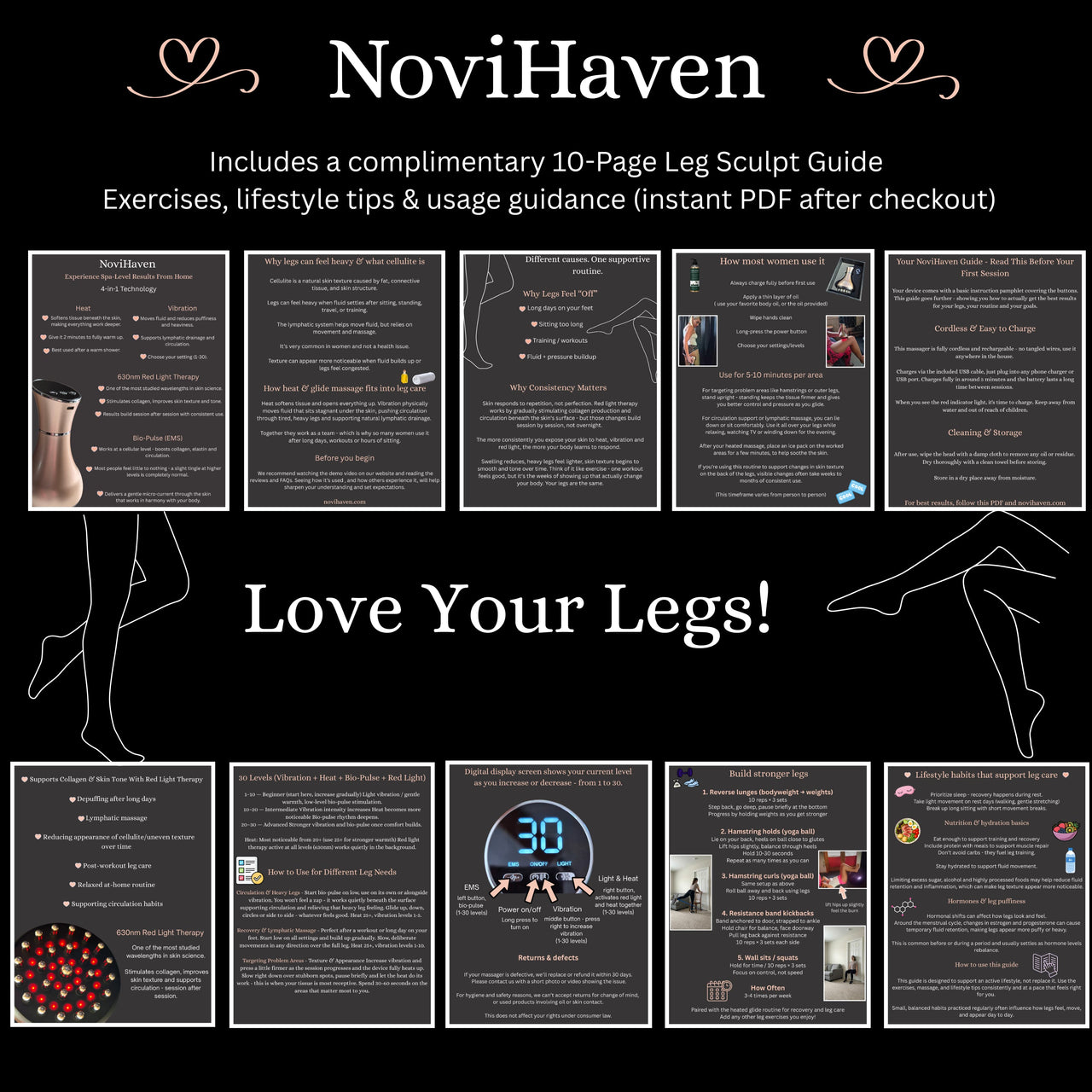 NoviHaven™ 4-in-1 Heated Leg Massager
