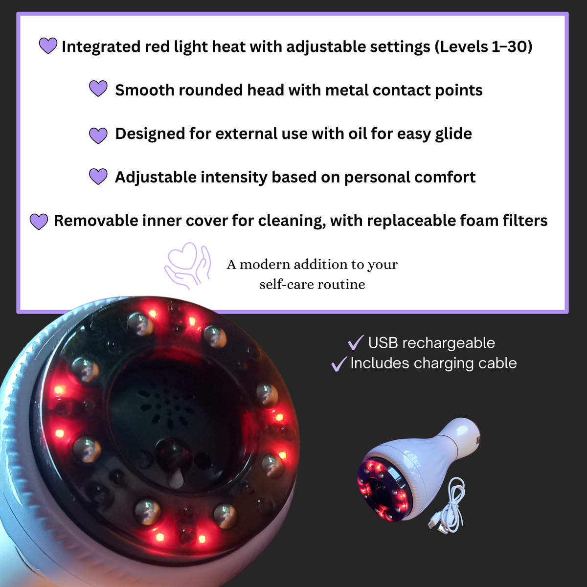 NoviHaven™ Heated Suction & Glide Massager